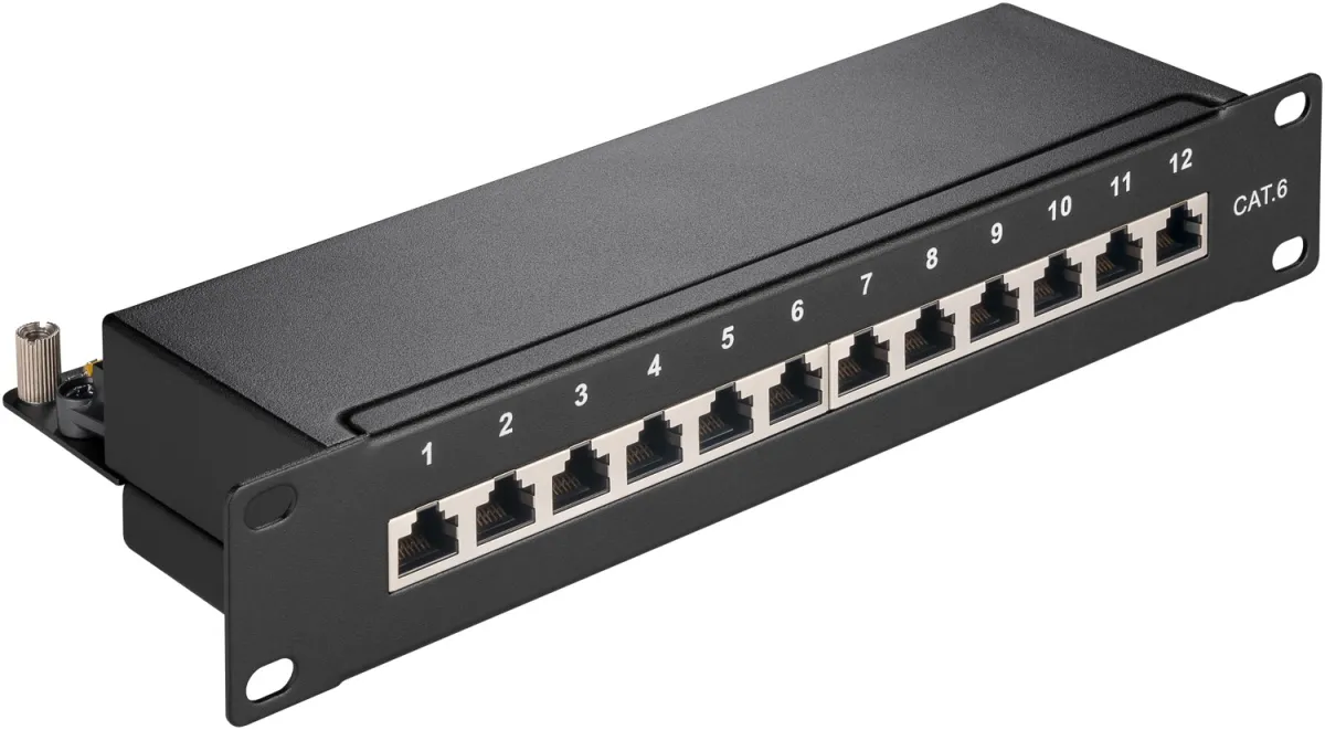 CAT 6 10-Zoll (25,4 cm) Patch Panel, 12-Port, (1 HE)