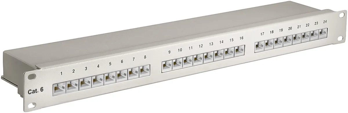 CAT 6 19-Zoll (48,3 cm) Patch Panel, 24 Port, (1 HE)
