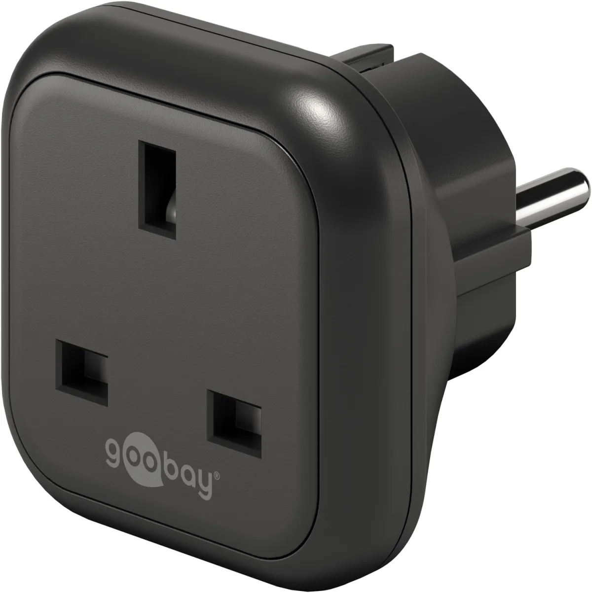 Reiseadapter UK auf Europa, schwarz