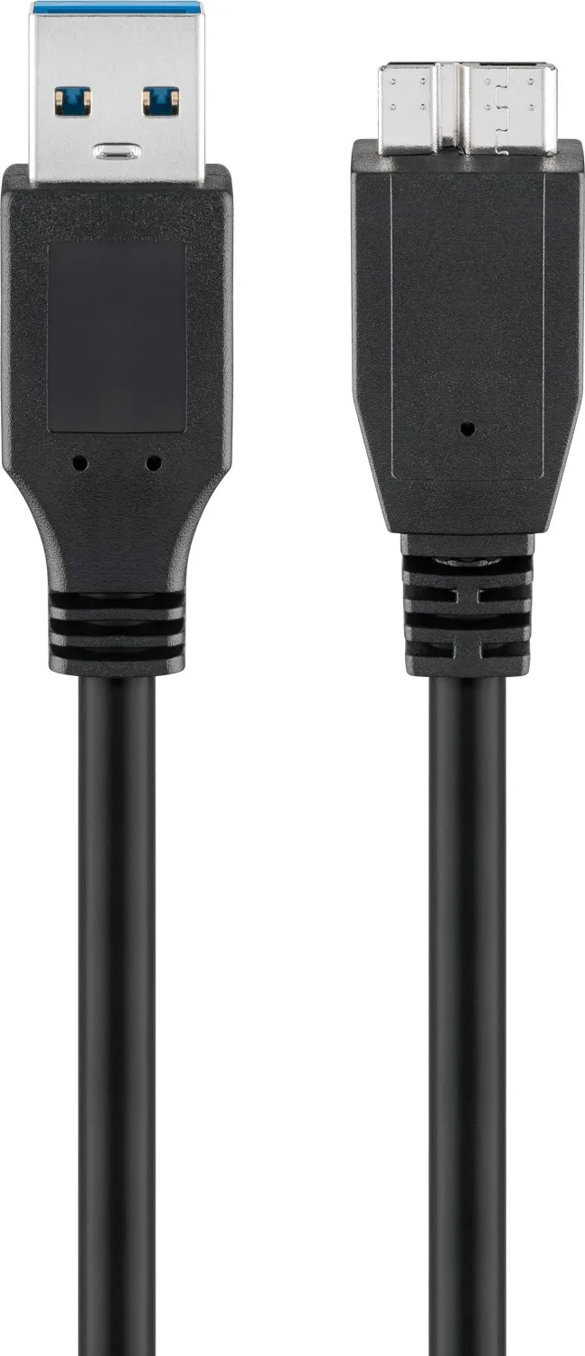 USB-A-auf-Micro-B-Kabel, 3 m, schwarz