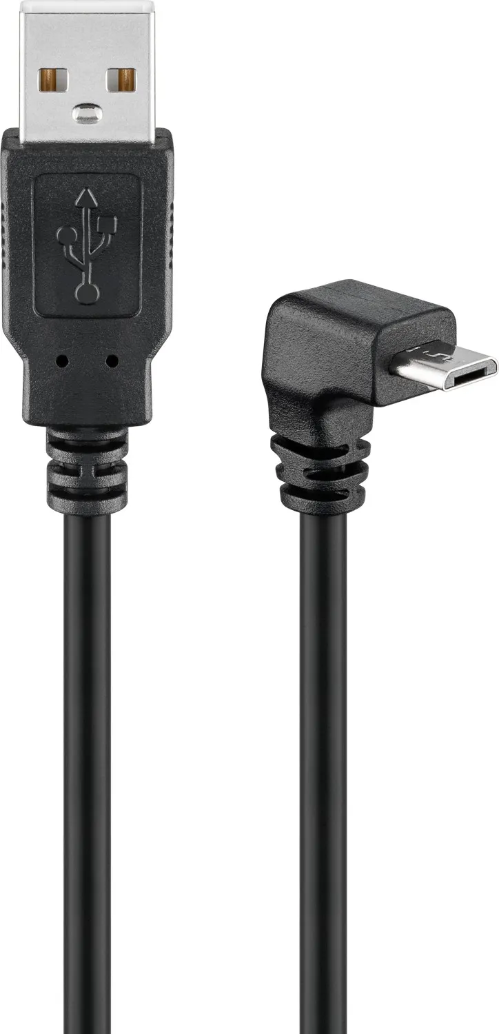 USB-A-auf-Micro-B-Kabel 90°, 1,8 m, schwarz