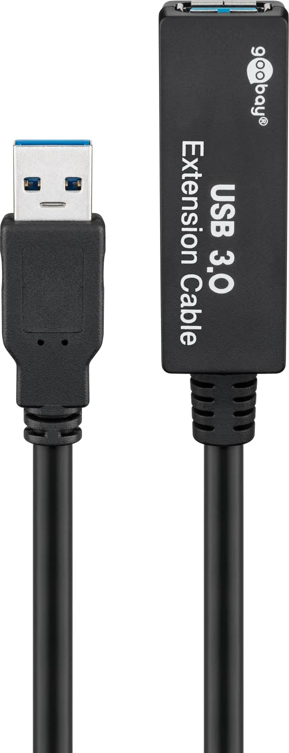 Aktive USB-A-Verlängerung, 5 m, schwarz