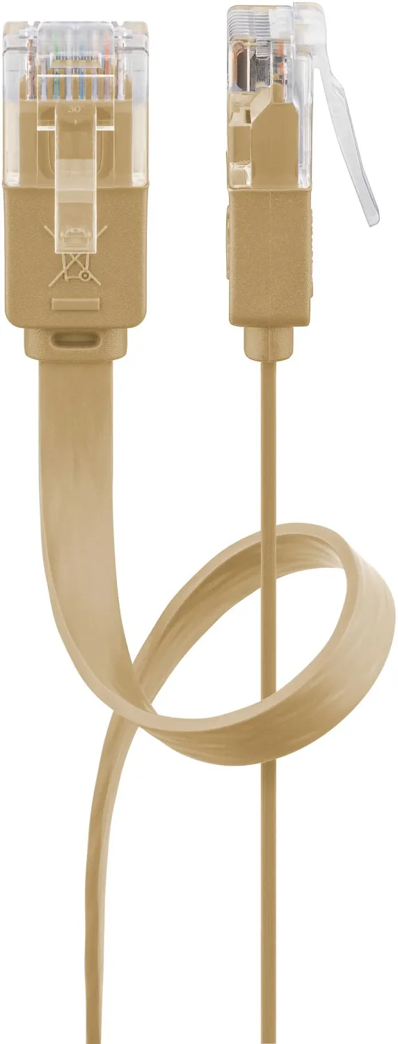 CAT 6 Flach-Patchkabel, U/UTP, hellbraun