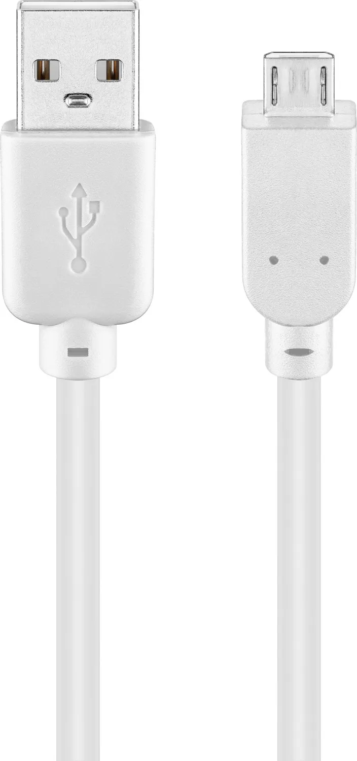 USB-A-auf-Micro-B-Kabel, 0,3 m, weiß