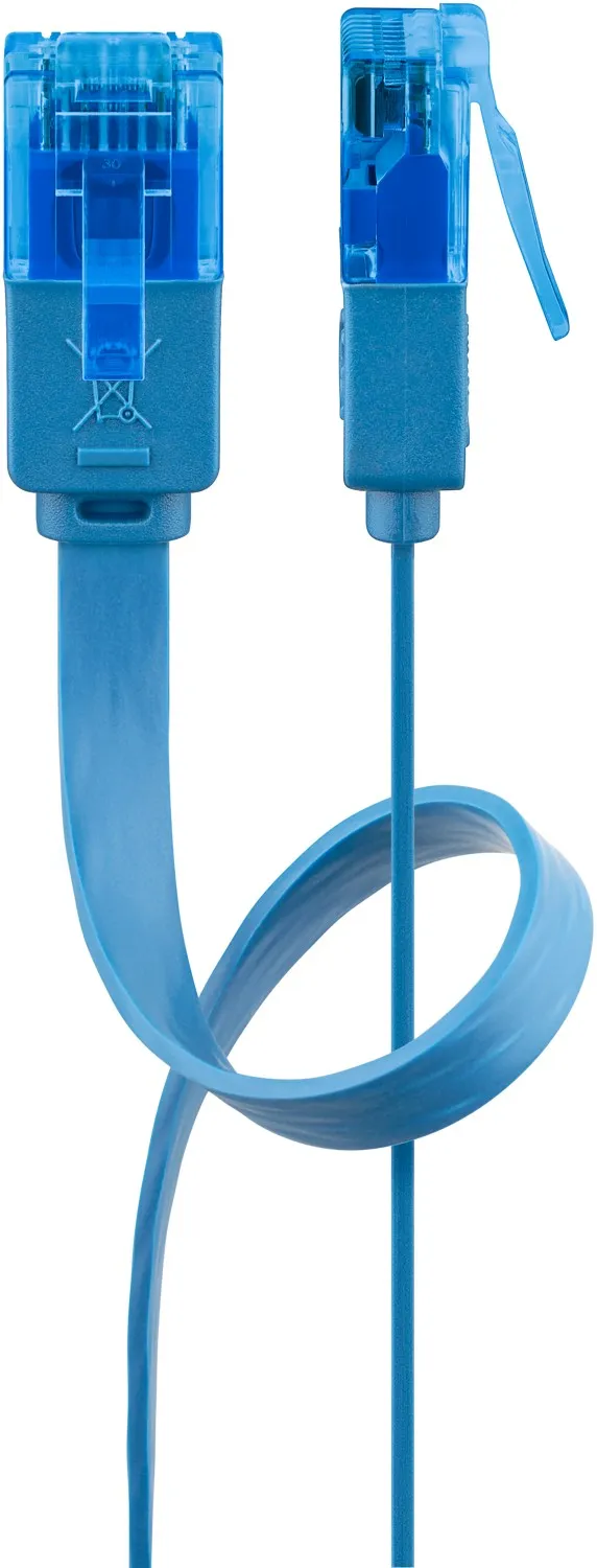 CAT 6 A Flach-Patchkabel, U/UTP, blau
