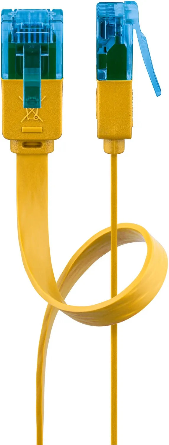 CAT 6 A Flach-Patchkabel, U/UTP, gelb