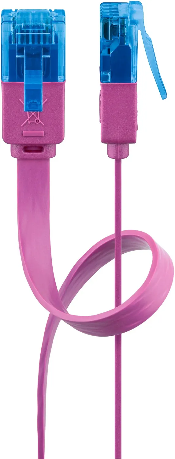 CAT 6 A Flach-Patchkabel, U/UTP, magenta