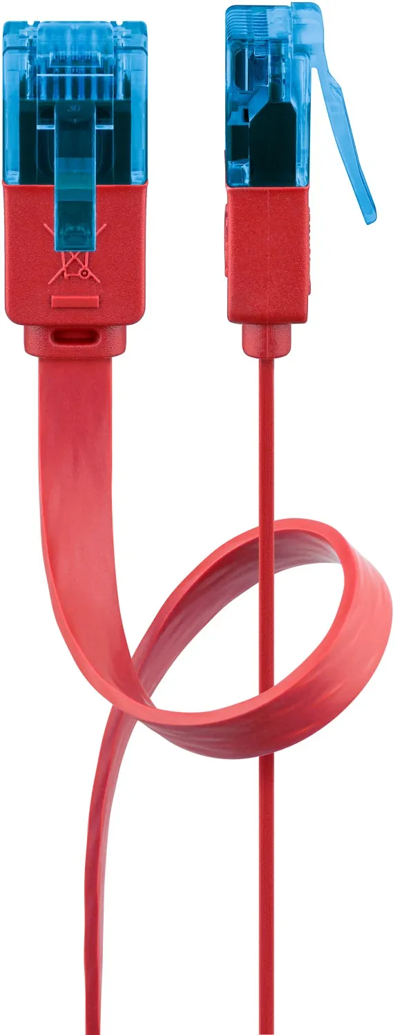 CAT 6 A Flach-Patchkabel, U/UTP, rot
