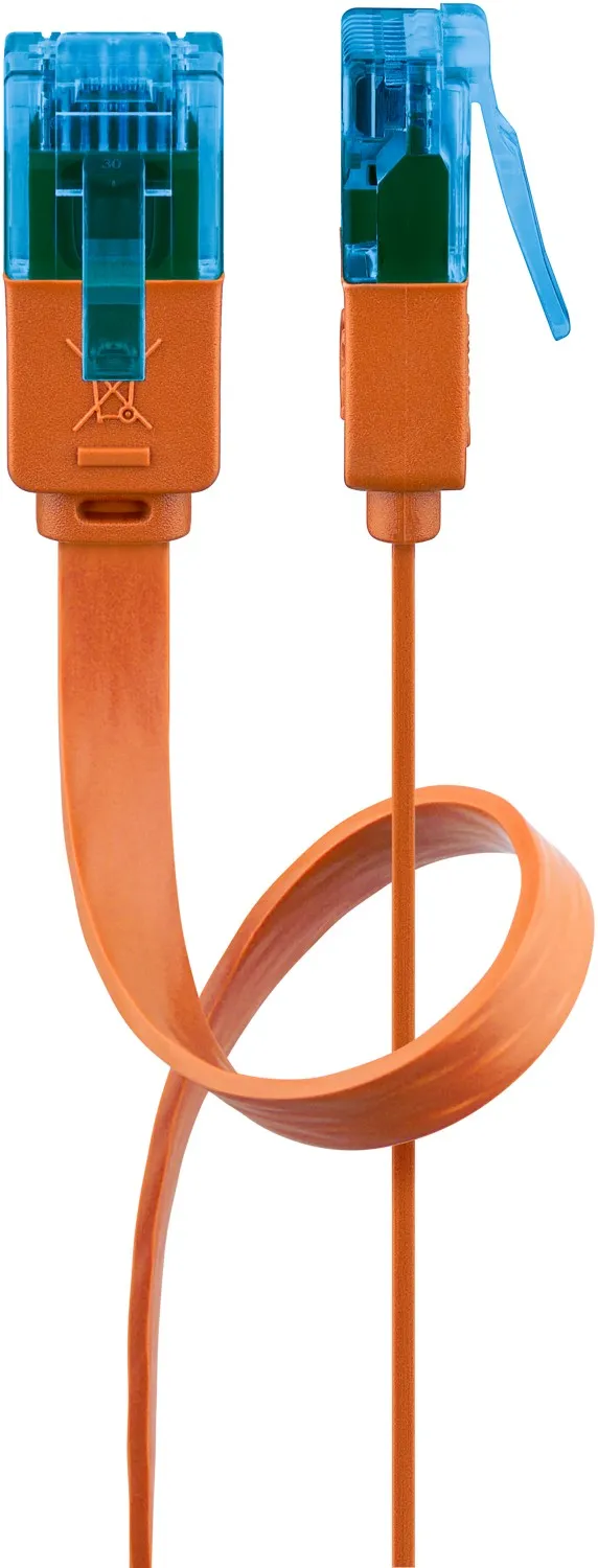 CAT 6 A Flach-Patchkabel, U/UTP, orange