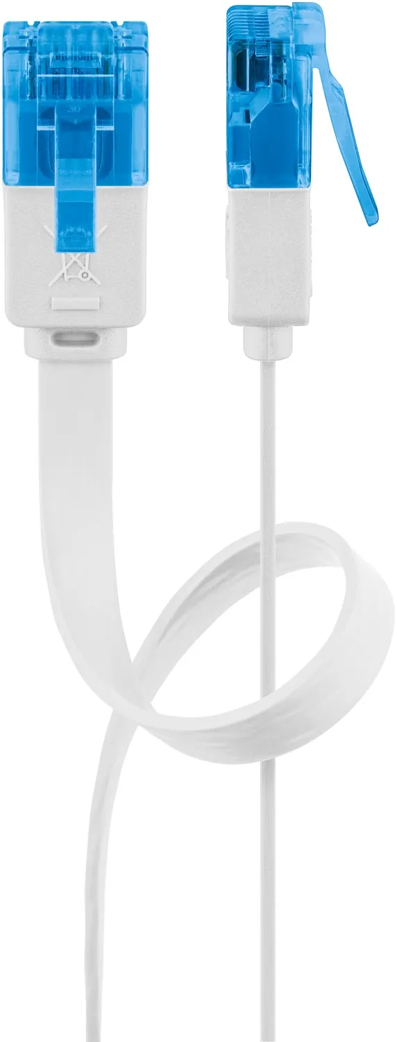 CAT 6 A Flach-Patchkabel, U/UTP, weiß