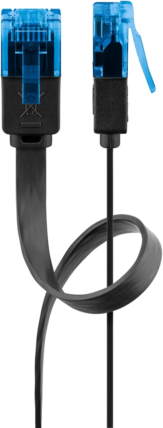 CAT 6 A Flach-Patchkabel, U/UTP, schwarz