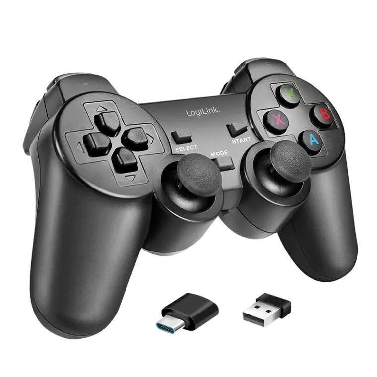 Wireless Gaming-Controller, 2,4 GHz, Windows-PC, Android-Geräte, TV-Boxen, PS3, Schwarz