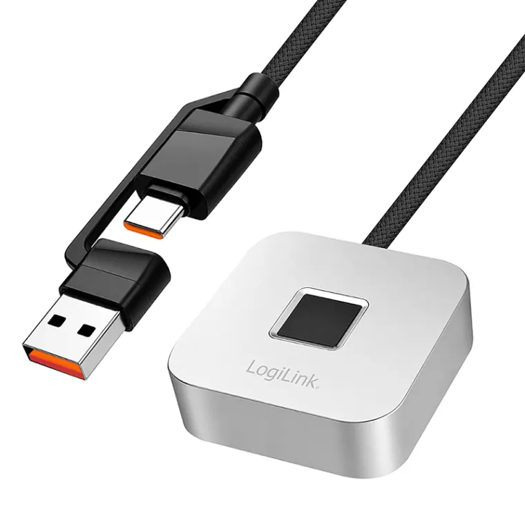 USB-A/C Fingerabdruckleser, MOH, Windows (10/11, 32- und 64-Bit), Metall, Schwarz/Silber