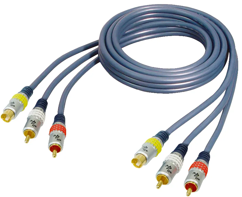 MAXTRACK Cinch- + SVHS-Kabel, 4 pol. Hosidenstecker + 2x Cinchstecker - 4 pol. Hosidenstecker + 2x Cinchstecker 1,5 m (BBVS 13-1,5)