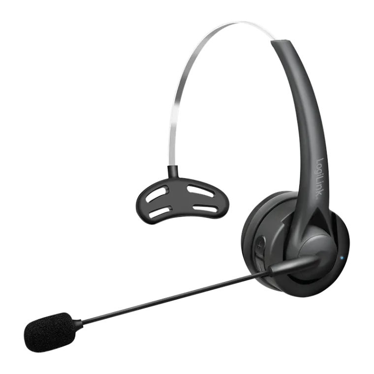 Kabelloses Mono-Headset, flexibles Mikrofon, BT 6.0, USB-C, 10 m Reichweite, schwarz