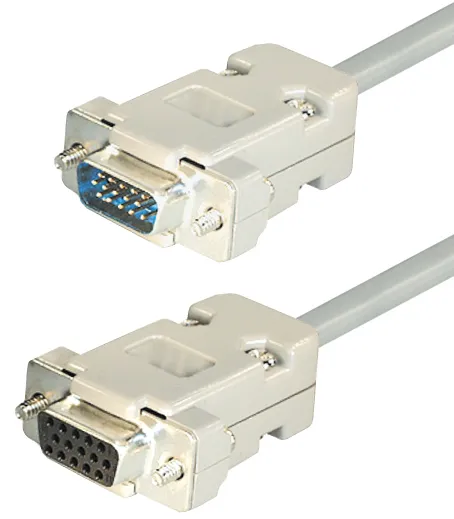 MAXTRACK Monitor Verlängerungskabel, Sub D-Stecker 15 pol. HD - Sub D-Kupplung 15 pol. HD, grau, 5,0 m (C 57-5 K)