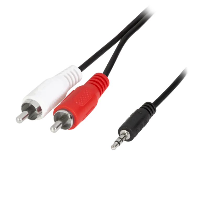 Audio-Kabel, 3,5 mm 3-Pin/M zu 2x Cinch/M, schwarz, 1,5 m