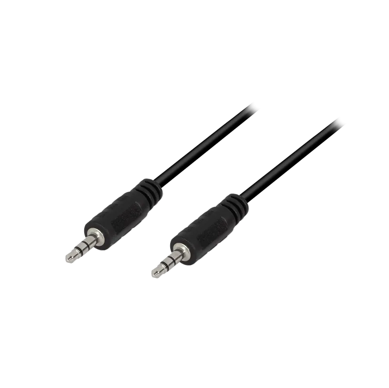 Audio-Kabel, 3,5 mm 3-Pin/M zu 3,5 mm 3-Pin/M, schwarz, 5 m
