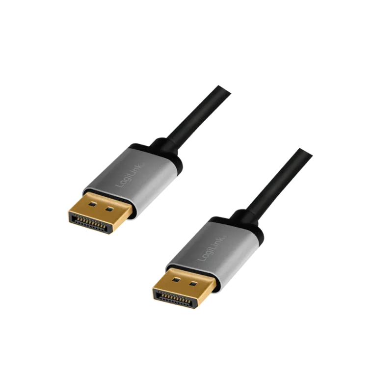 DisplayPort-Kabel, DP/M zu DP/M, 4K/60 Hz, Alu, schwarz/grau, 3 m