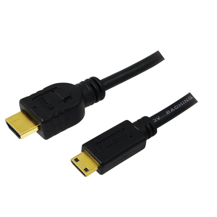 HDMI-Kabel, Mini-C/M zu A/M, 4K/30 Hz, schwarz, 2 m