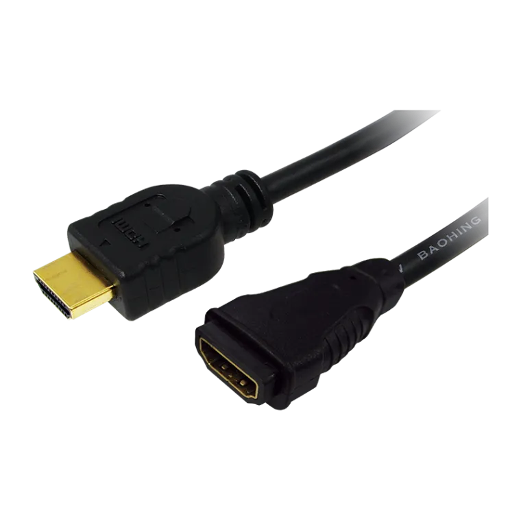 HDMI-Kabel, A/M zu A/F, 4K/30 Hz, schwarz, 2 m