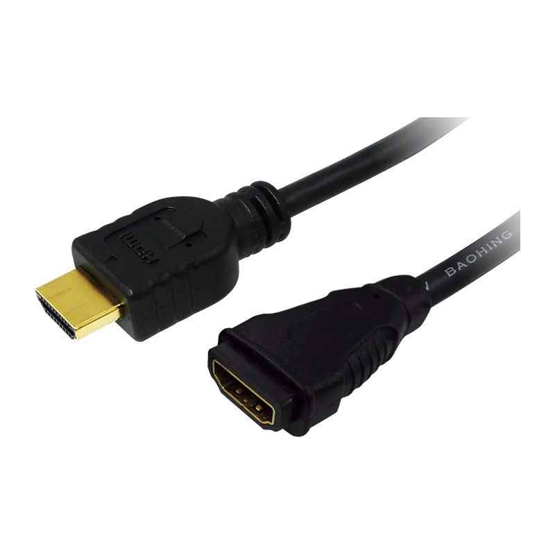 HDMI-Kabel, A/M zu A/F, 4K/30 Hz, schwarz, 2 m