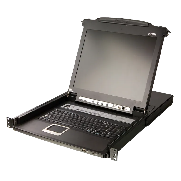 LCD Konsole 17" mit KVM Switch 16-Port (USB - PS/2 VGA) mit USB Port