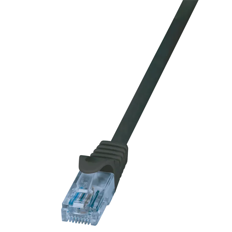 Patchkabel EconLine, Cat.6A, U/UTP, Schwarz, 0,5 m