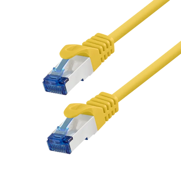 Cat.6A Patchkabel, CCA S/FTP LSZH, gelb, 1,00 m, EconLine