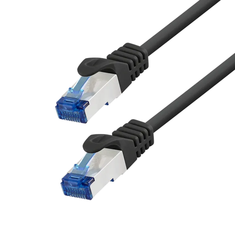 Cat.6A Patchkabel, CCA S/FTP LSZH, schwarz, 5,00 m, EconLine