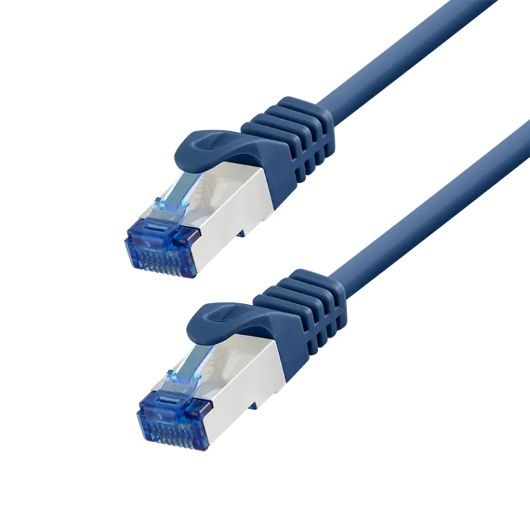 Cat.6A Patchkabel, CCA S/FTP LSZH, blau, 7,50 m, EconLine