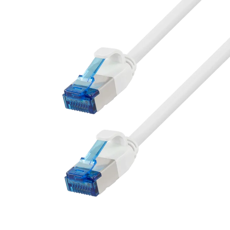 Cat.6A Patchkabel, SLIM S/FTP LSZH, weiß, 1,00 m, SlimLine