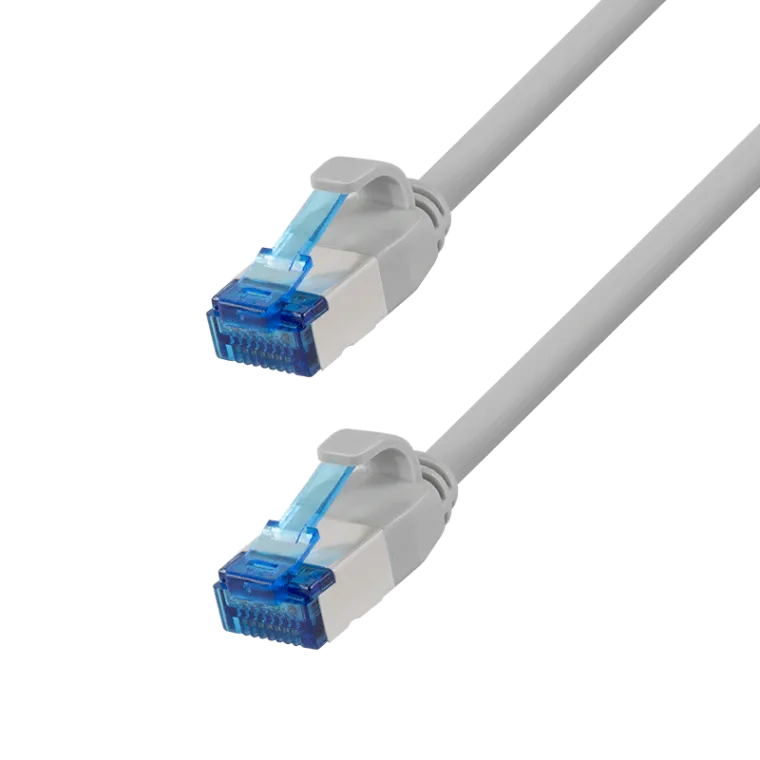 Cat.6A Patchkabel, SLIM S/FTP LSZH, grau, 1,50 m, SlimLine