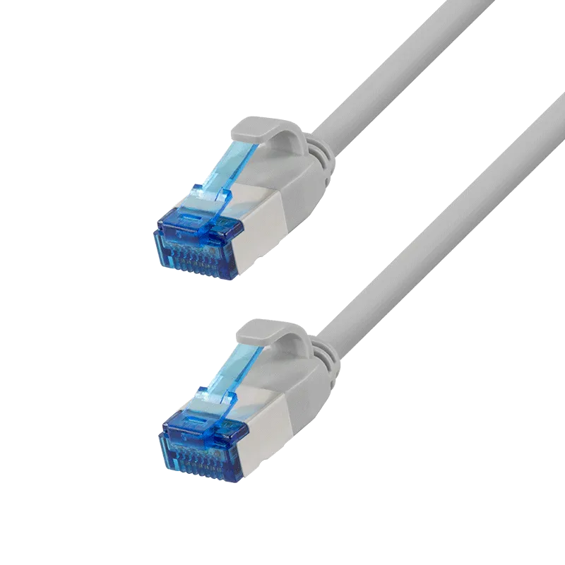 Cat.6A Patchkabel, SLIM S/FTP LSZH, grau, 2,00 m, SlimLine