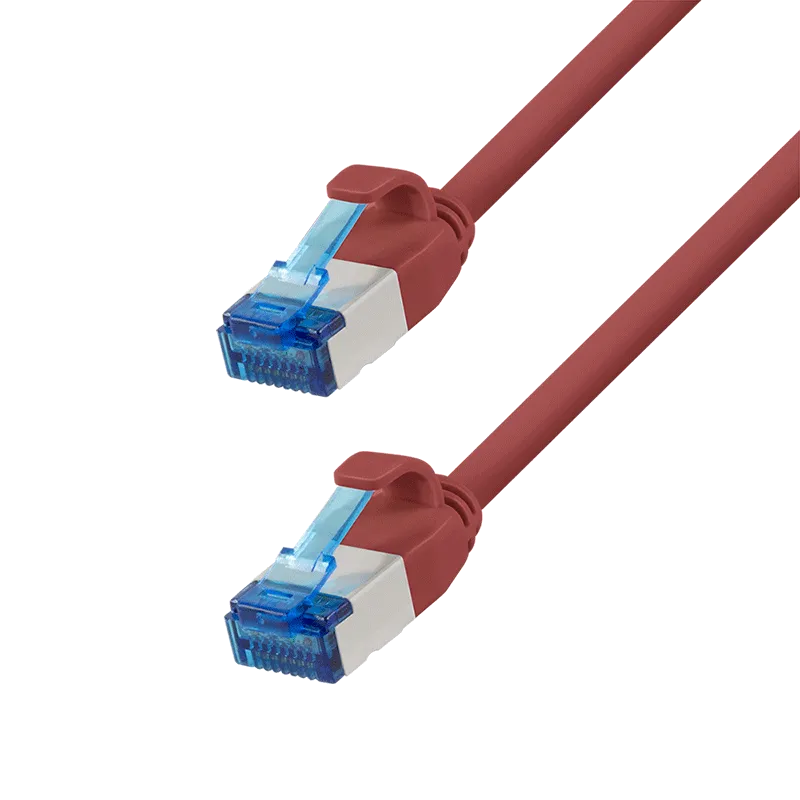 Cat.6A Patchkabel, SLIM S/FTP LSZH, rot, 5,00 m, SlimLine