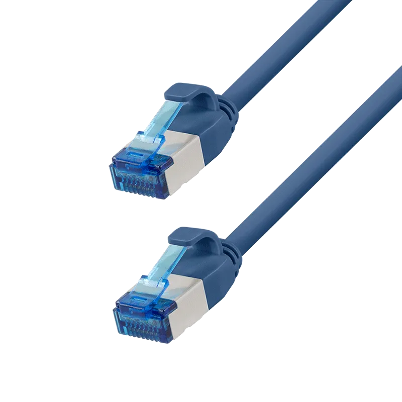 Cat.6A Patchkabel, SLIM S/FTP LSZH, blau, 5,00 m, SlimLine
