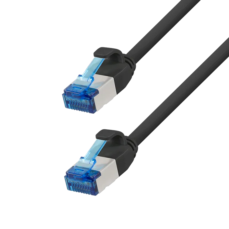 Cat.6A Patchkabel, SLIM S/FTP LSZH, schwarz, 20 m, SlimLine