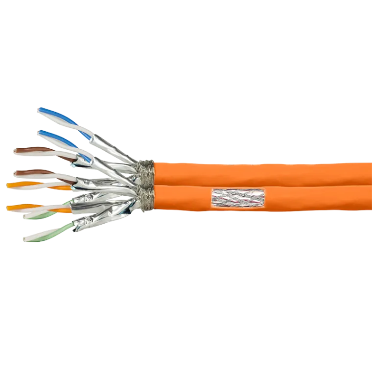 Duplex Verlegekabel PrimeLine, Cat.7, S/FTP, Orange, 50 m