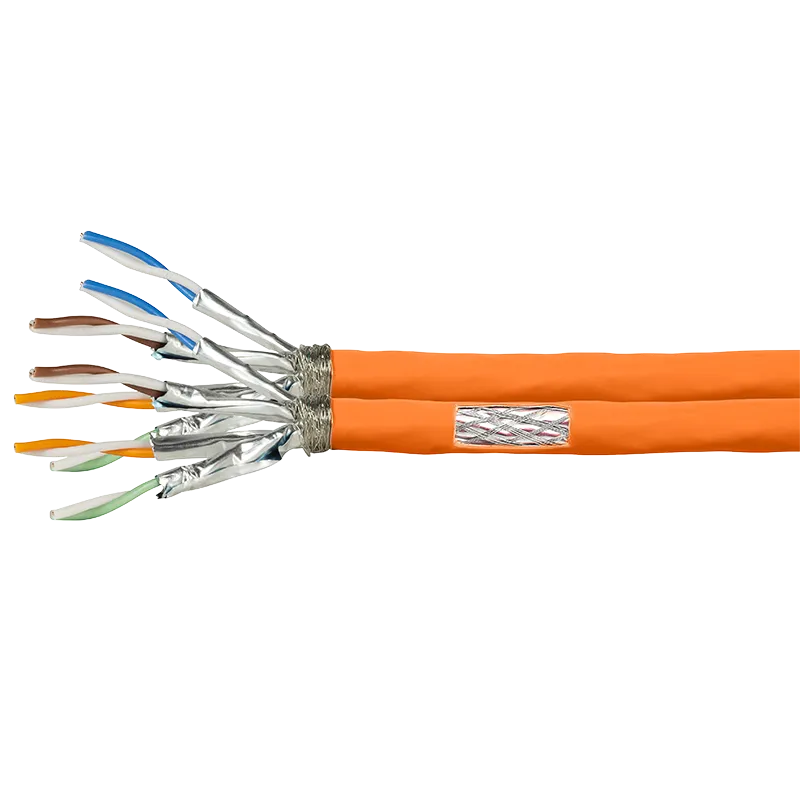 Duplex Verlegekabel PrimeLine, Cat.7, S/FTP, Orange, 50 m