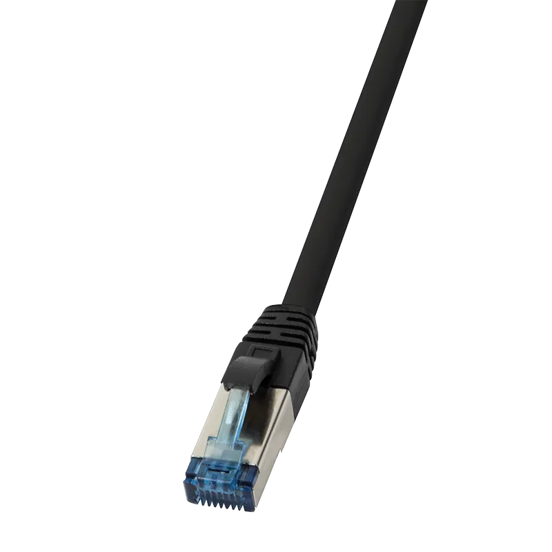 Patchkabel, PUR, Cat.6A, S/FTP, Schwarz, 7,5 m