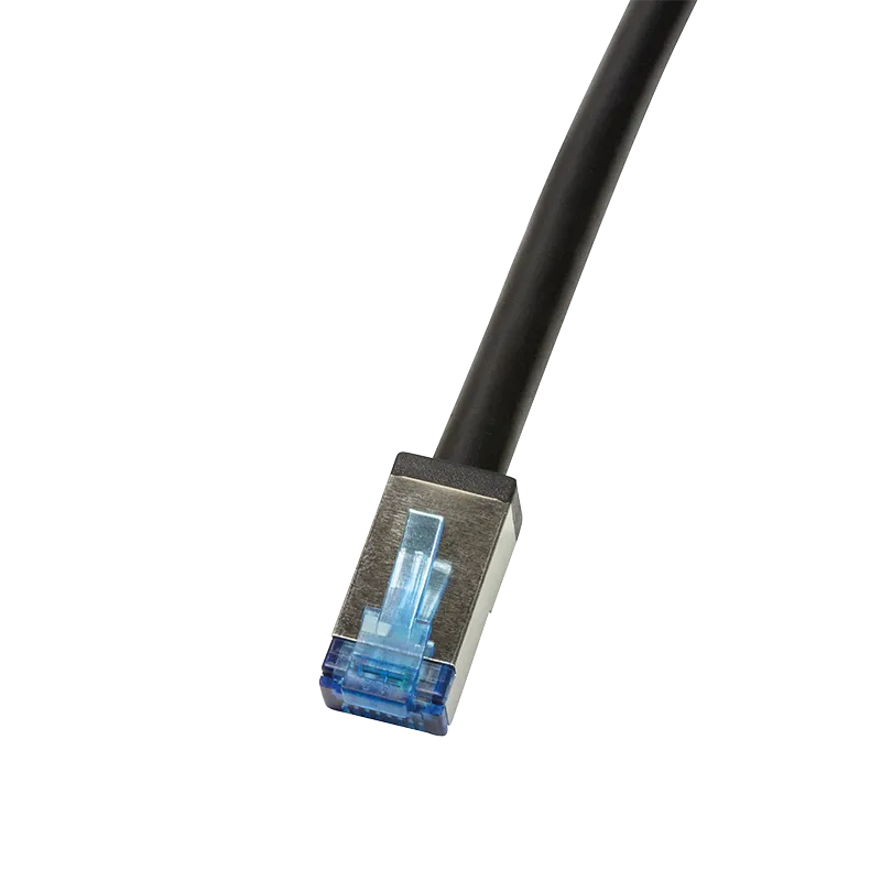 Patchkabel, Outdoor, Cat.6A, S/FTP, Schwarz, 2 m