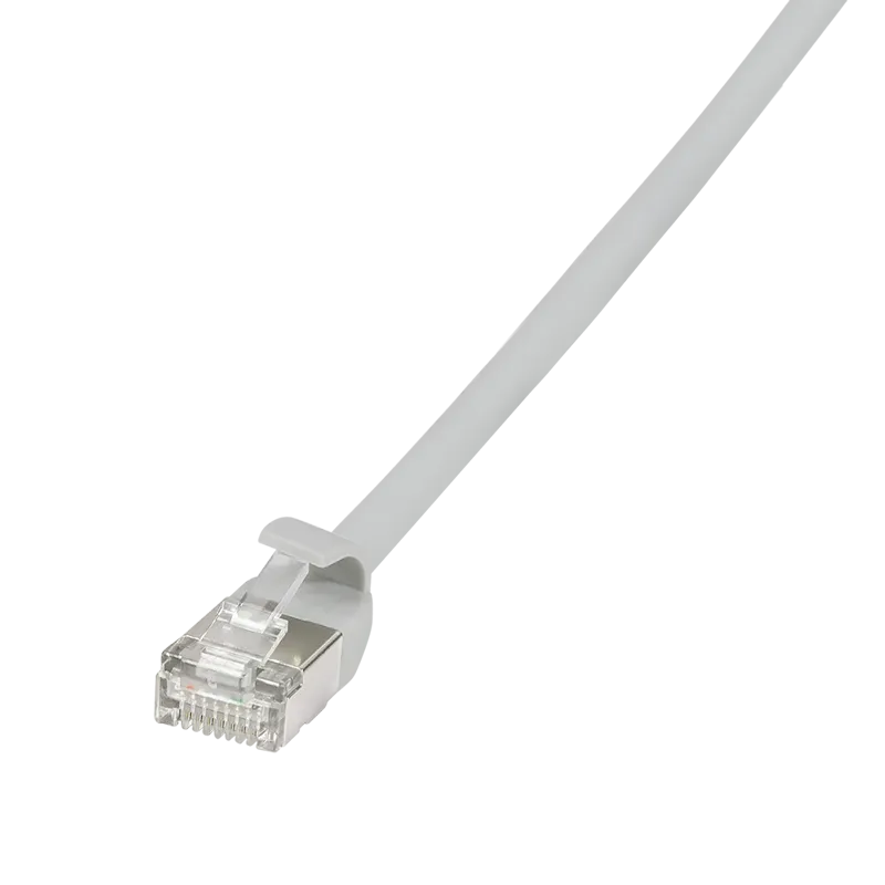 Patchkabel SlimLine, Ultraflex, Cat.6A, U/FTP, grau, 0,2 m