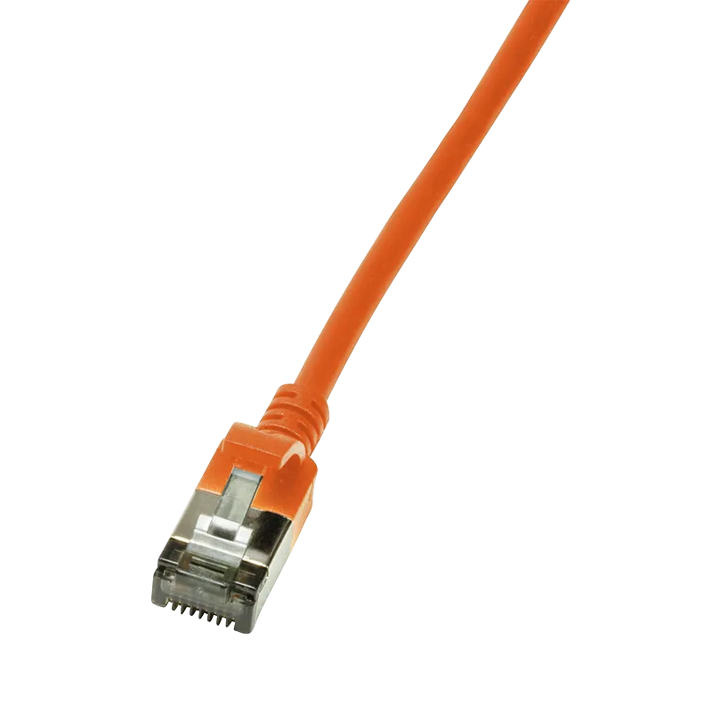 Patchkabel SlimLine, Ultraflex, Cat.6A, U/FTP, orange, 0,2 m