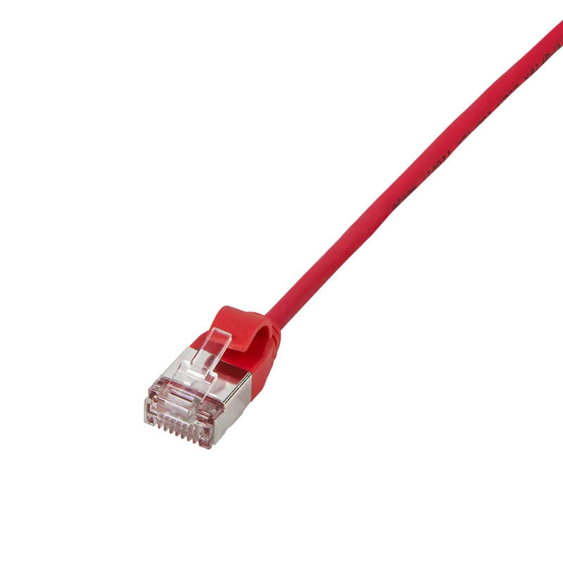 Patchkabel SlimLine, Ultraflex, Cat.6A, U/FTP, Rot, 0,5 m