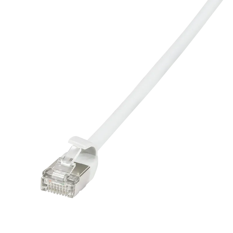 Patchkabel SlimLine, Ultraflex, Cat.6A, U/FTP, Weiß, 1 m