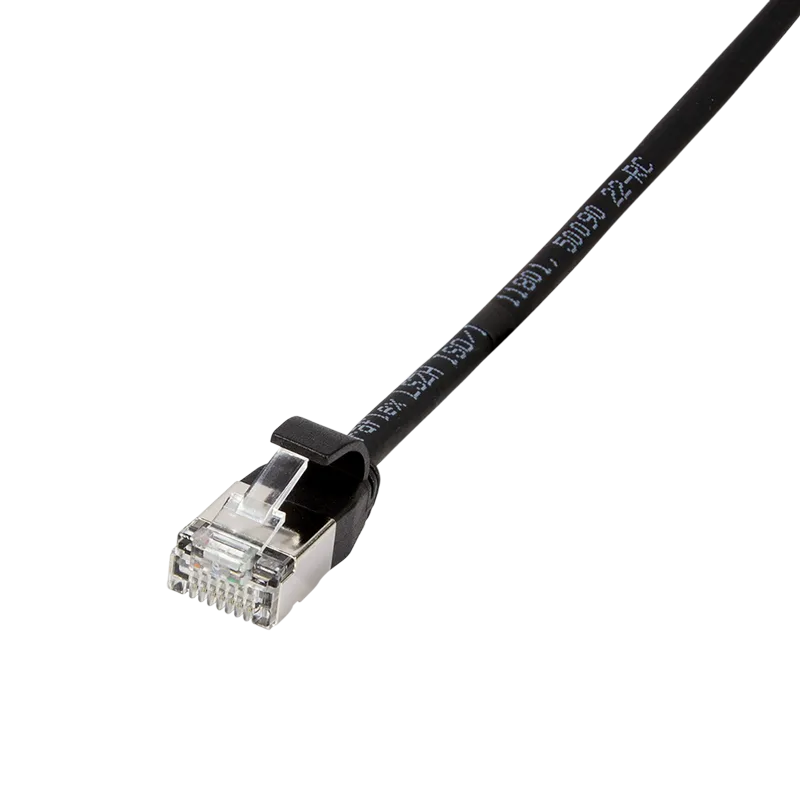 Patchkabel SlimLine, Ultraflex, Cat.6A, U/FTP, Schwarz, 5 m