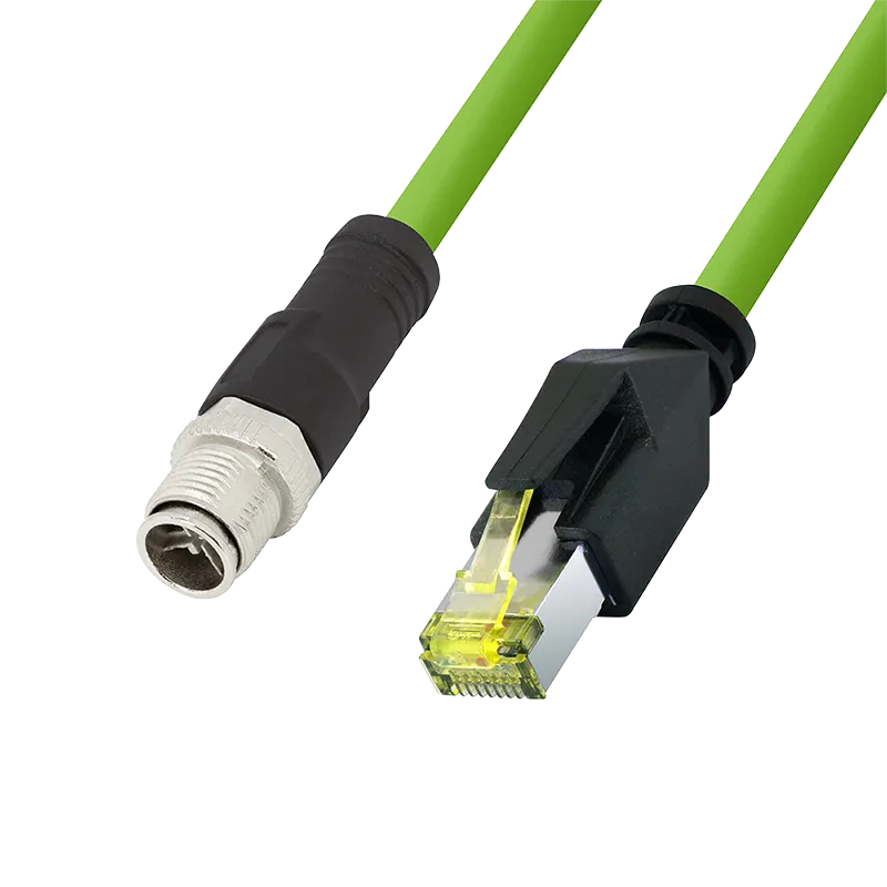 M12 CAT6A Industrial Patchkabel, PUR, M12 X-kodiert auf RJ45, 0,50 m