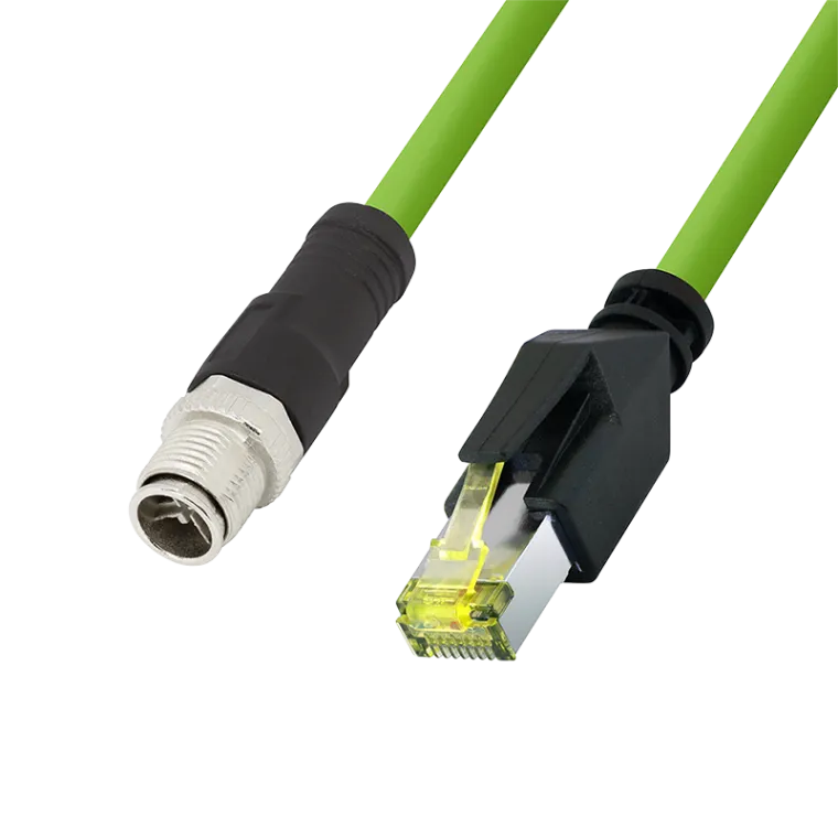 M12 CAT6A Industrial Patchkabel, PUR, M12 X-kodiert auf RJ45, 7,50 m