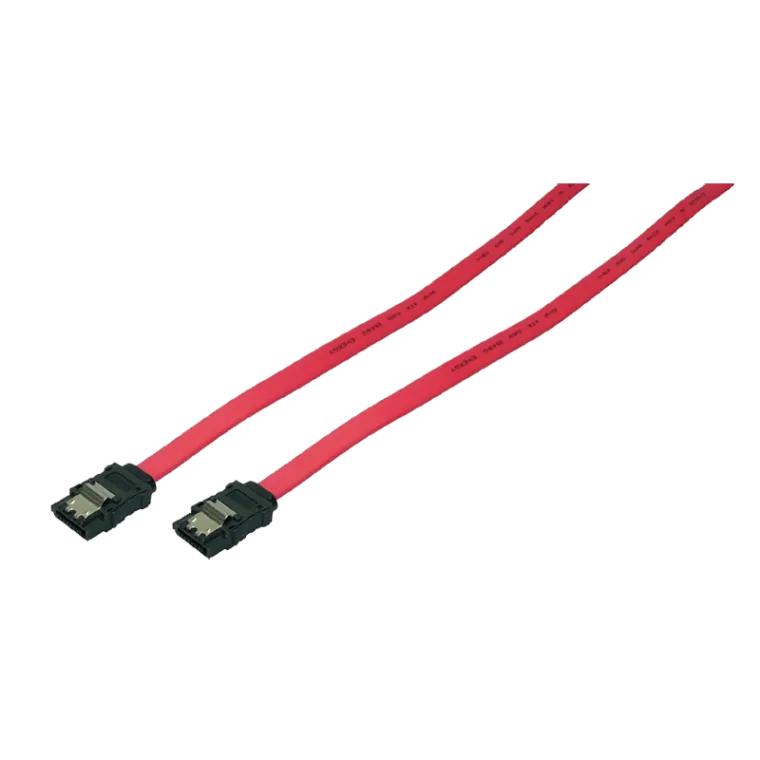 SATA-Kabel, SATA/M zu SATA/M, 6 Gbit/s, Sicherungslasche, rot, 0,9m
