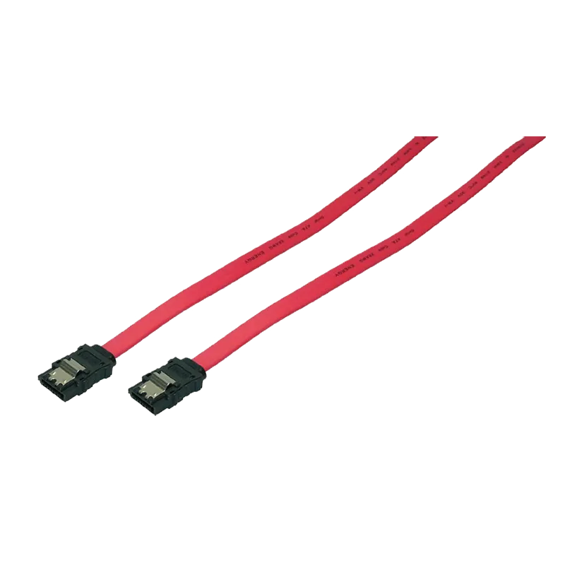 SATA-Kabel, SATA/M zu SATA/M, 6 Gbit/s, Sicherungslasche, rot, 0,9m